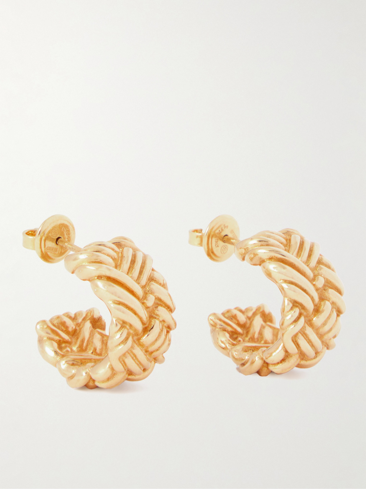 Bottega Veneta Intrecciato Gold-plated Earrings