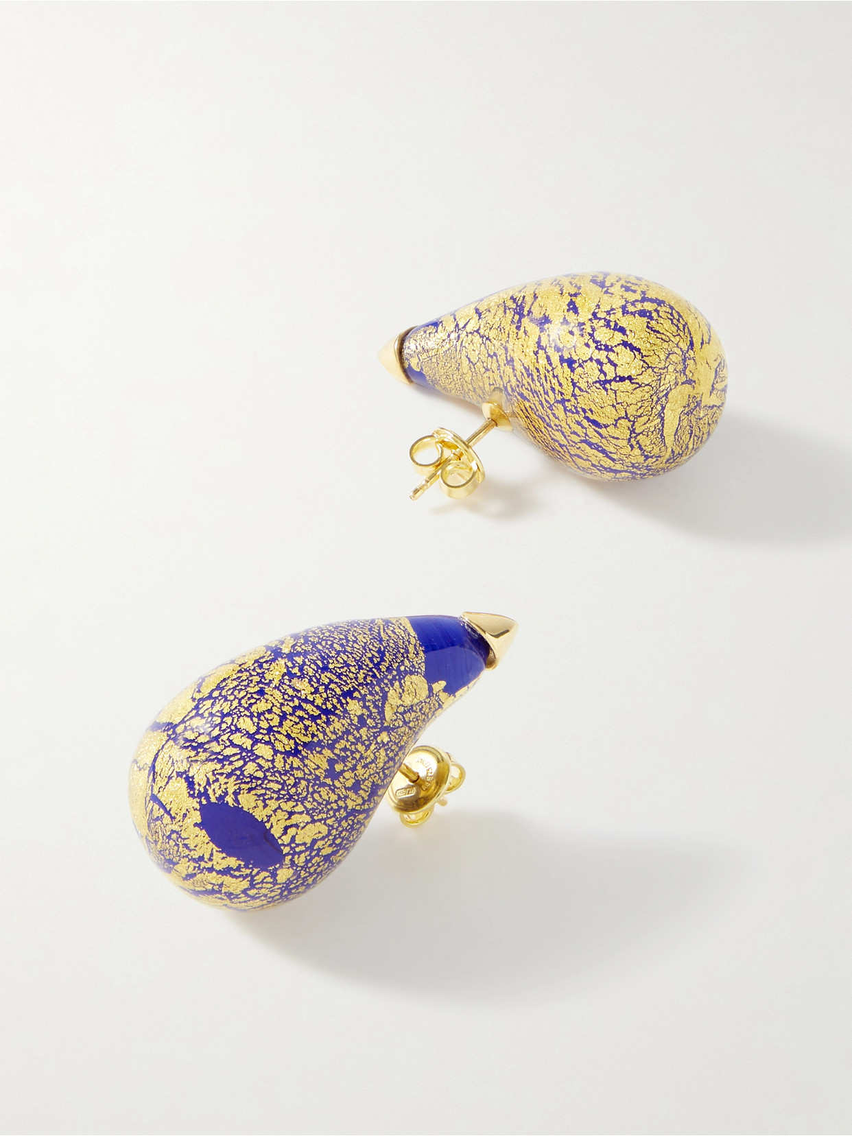 Bottega Veneta Resin And Gold-tone Earrings In Blue
