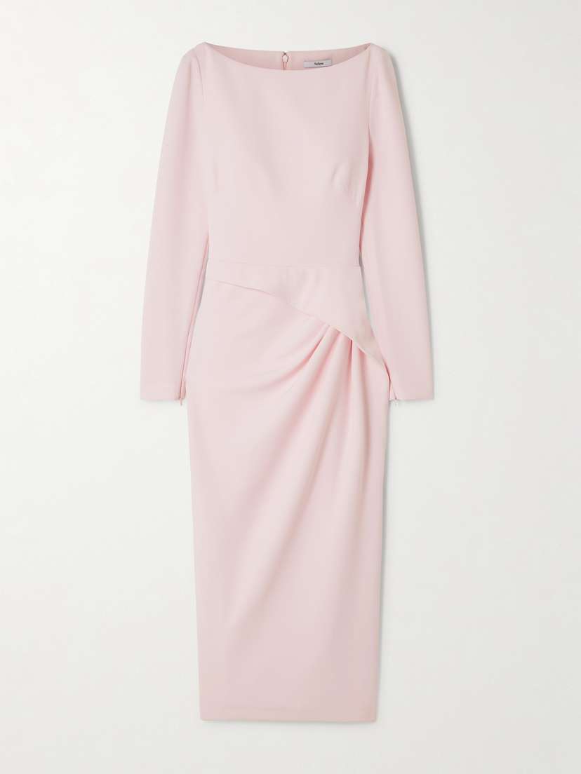 Safiyaa Craina Draped Crepe Midi Dress