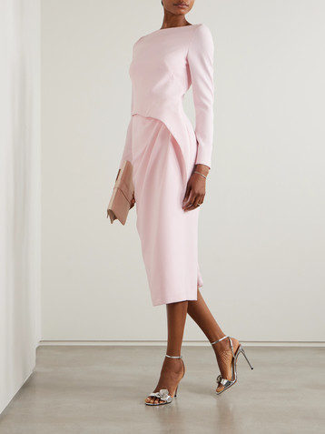 Safiyaa Craina draped crepe midi dress