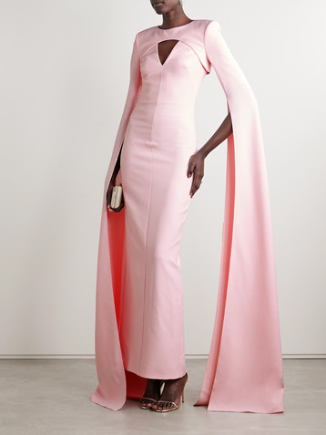 Safiyaa Sarita cape-effect cady gown