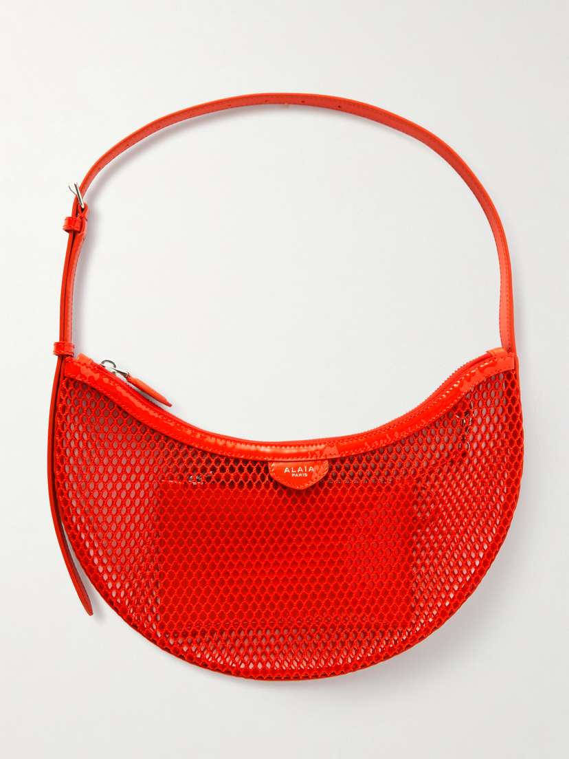 Alaïa Demi Embellished Leather-trimmed Mesh Shoulder Bag