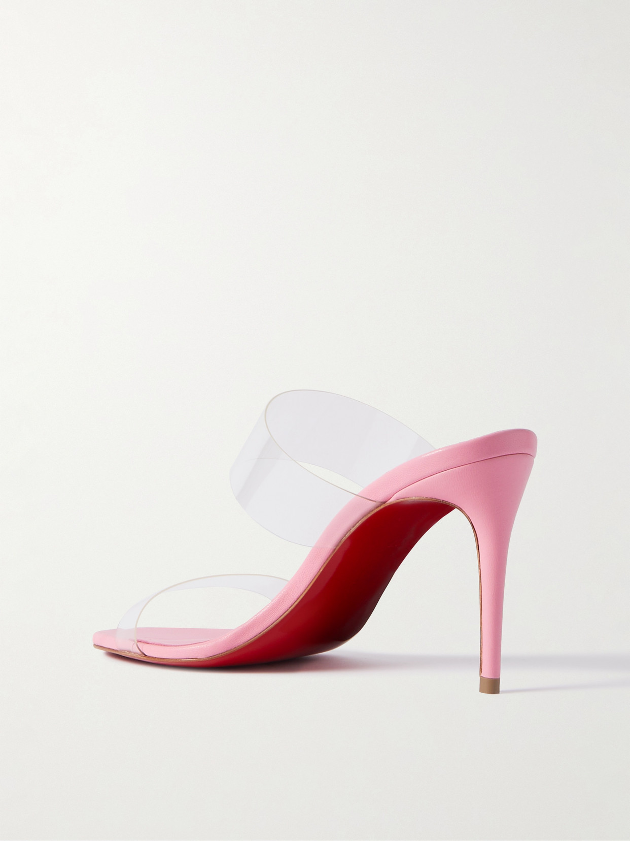 Shop Christian Louboutin Just Nothing 85 Pvc And Leather Mules In Pink