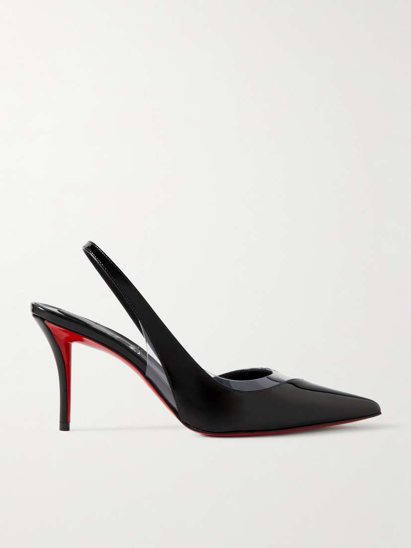 Christian Louboutin Posticha 80 Patent-leather And Pvc Slingback Pumps