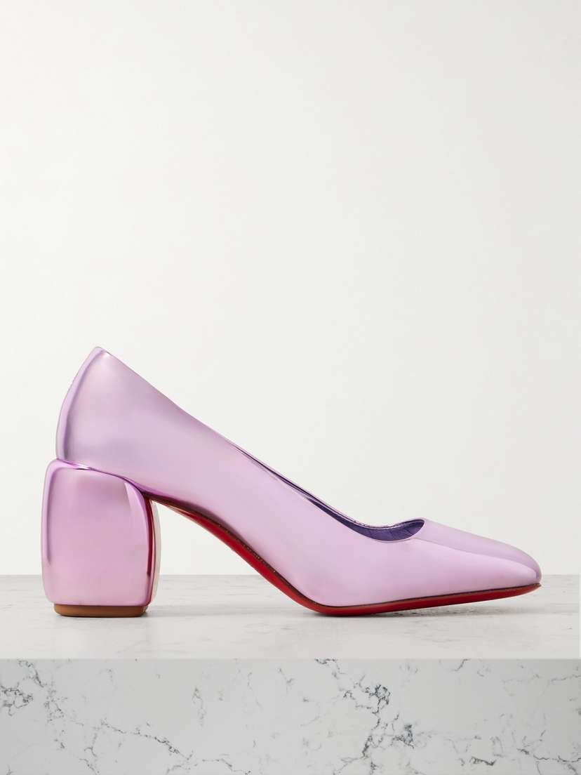 Christian Louboutin Minny 70 Metallic Leather Pumps