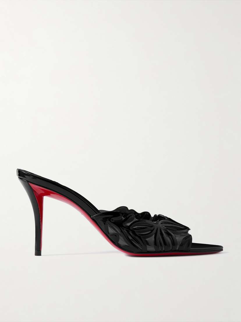 Christian Louboutin Apostropha Petunia 80 Patent-leather And Pvc Mules