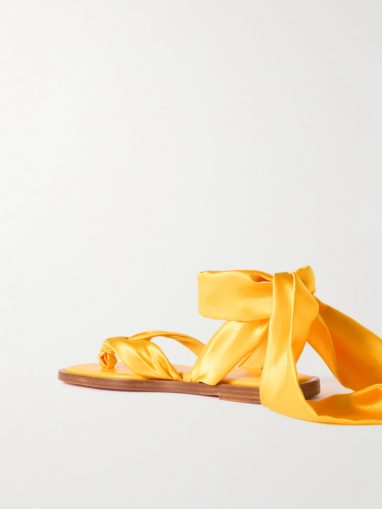 Christian Louboutin Nilo Du Désert Crêpe Satin Thong Sandals In Yellow