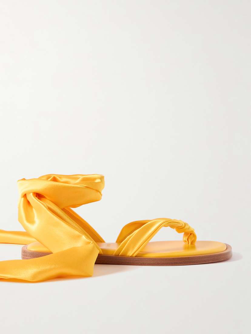 Christian Louboutin Nilo Du Desert Tie-detailed Satin-crepe Sandals