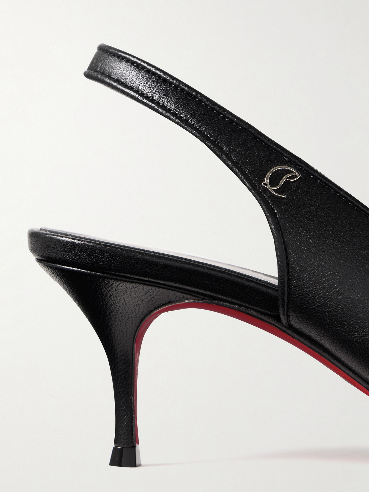 Shop Christian Louboutin Sporty Kate 45 Leather Slingback Pumps In Black