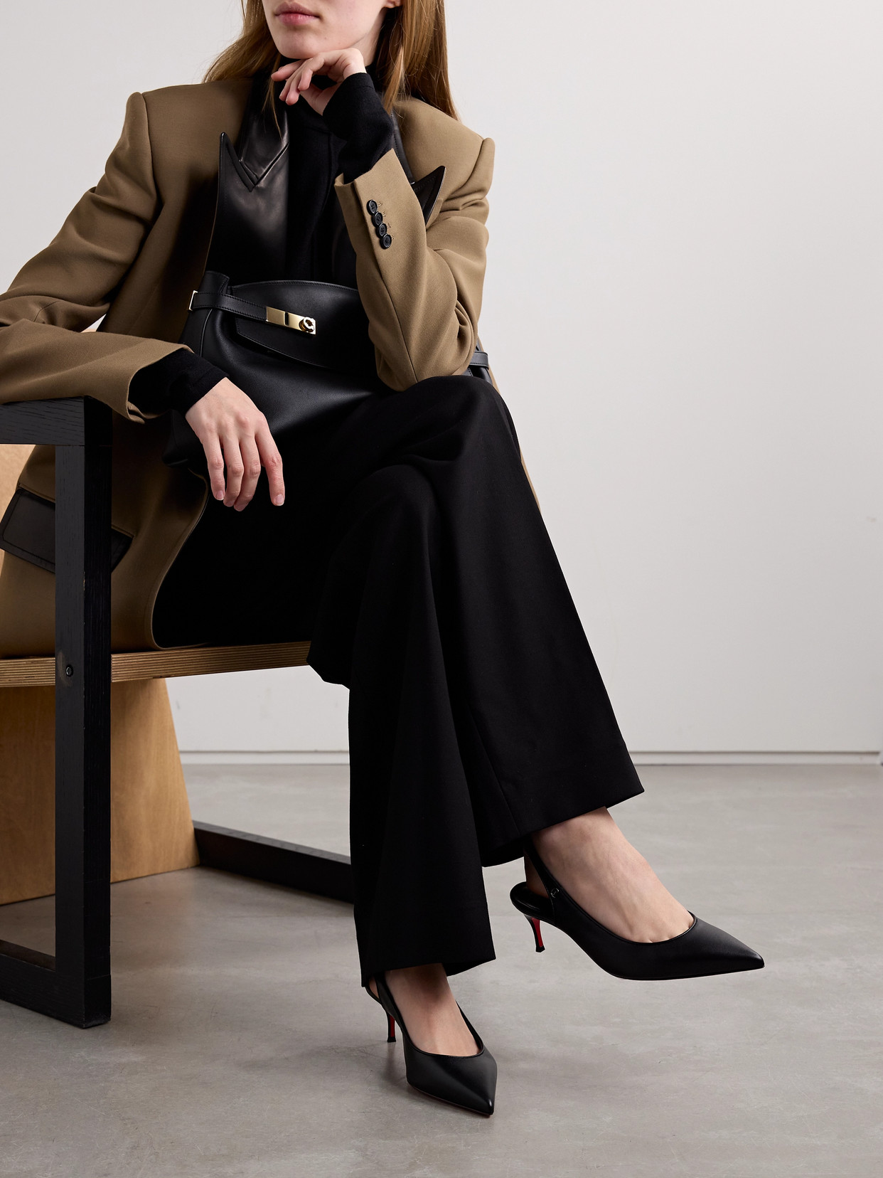 Christian Louboutin 55mm Sporty Kate Nappa Slingback Pumps In Black
