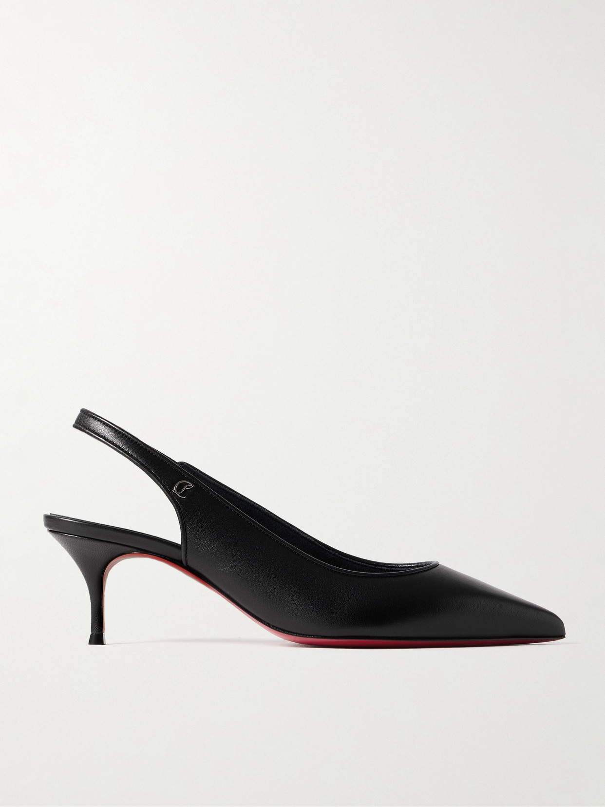 Shop Christian Louboutin Sporty Kate 45 Leather Slingback Pumps In Black