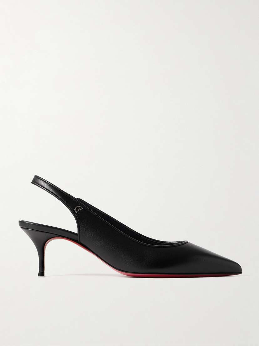 Christian Louboutin Sporty Kate 45 Leather Slingback Pumps