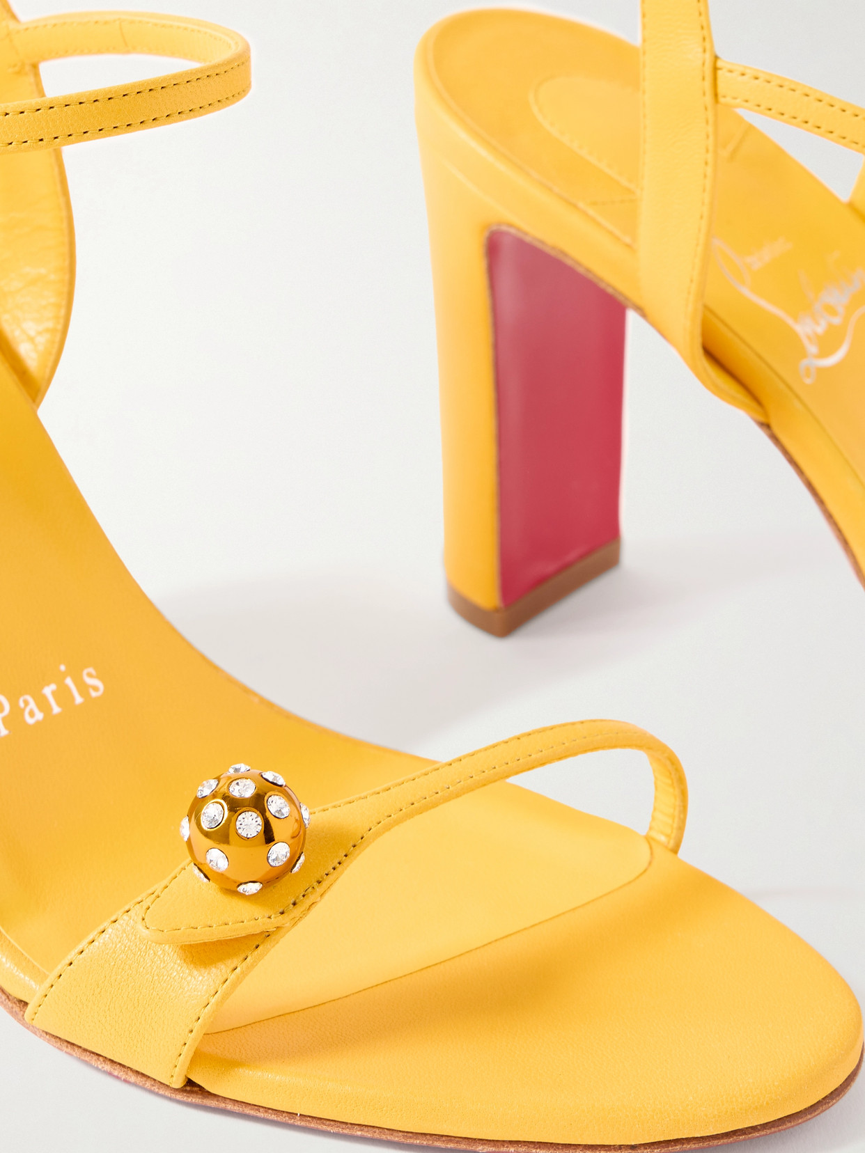 Christian Louboutin Womens Pollen Atmospheria 85 Leather Courts In Yellow