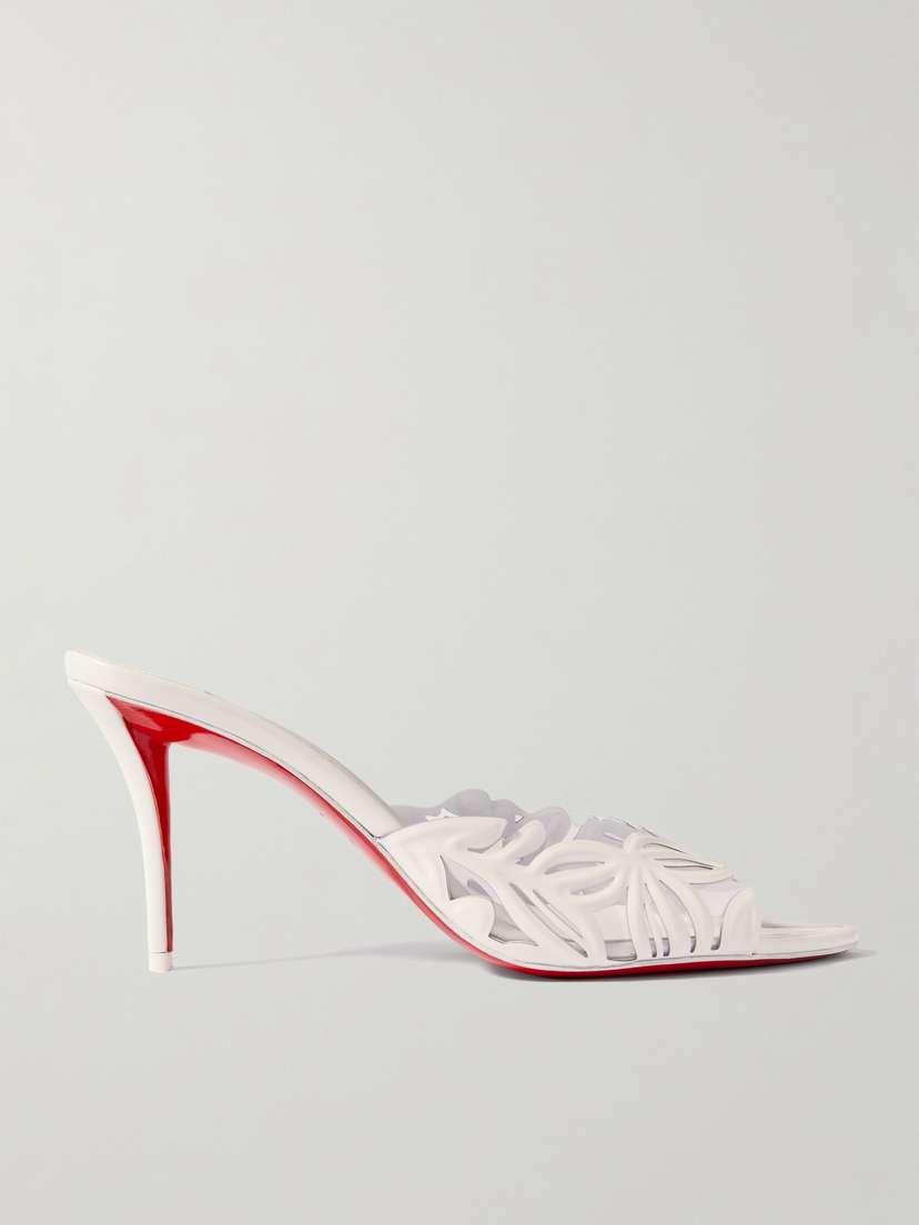 Christian Louboutin Apostropha Petunia 80 Patent-leather And Pvc Mules