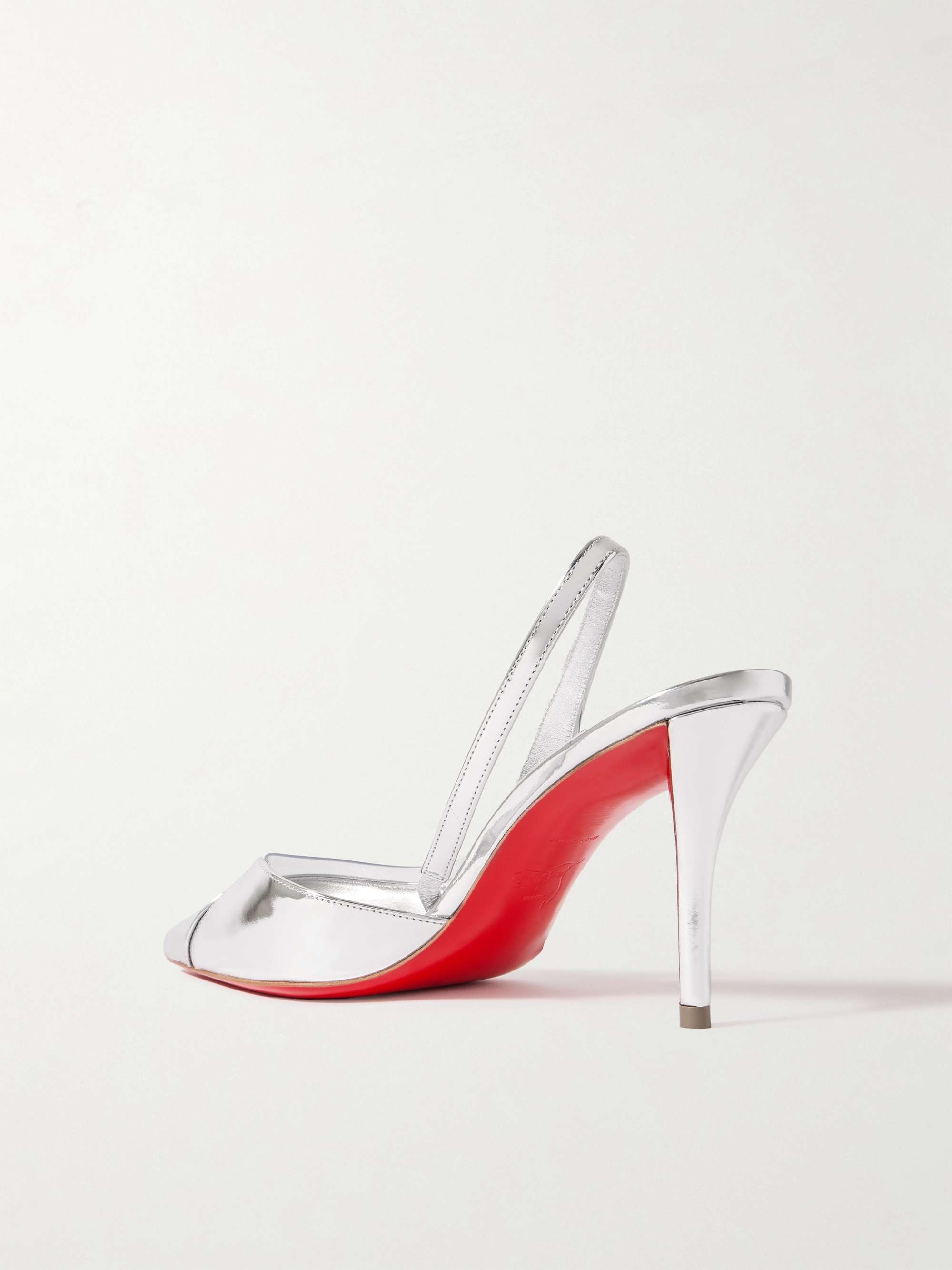CHRISTIAN LOUBOUTIN Posticha 80 metallic leather and PVC slingback pumps NET A PORTER