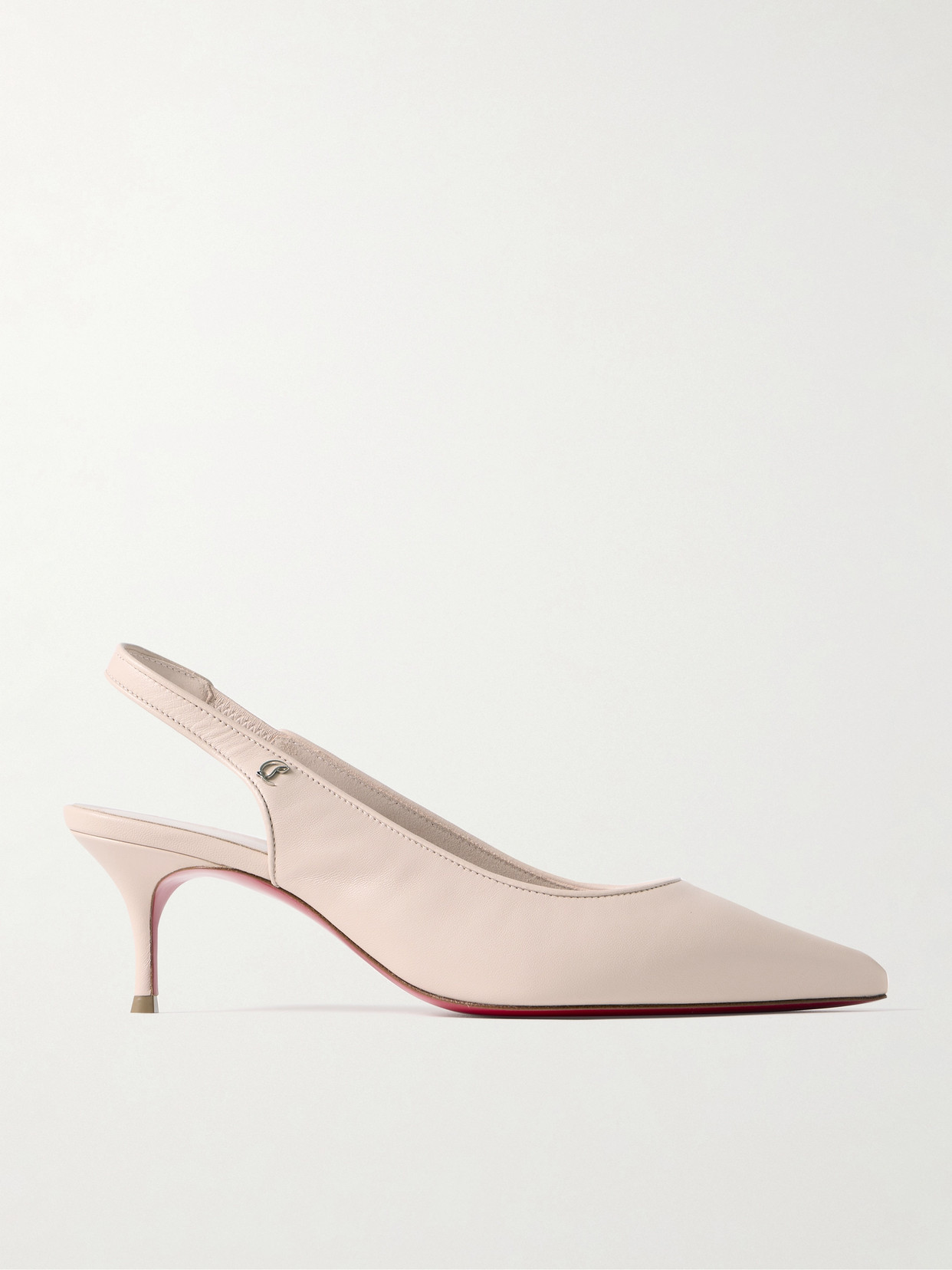 Shop Christian Louboutin Sporty Kate 45 Leather Slingback Pumps In Cream