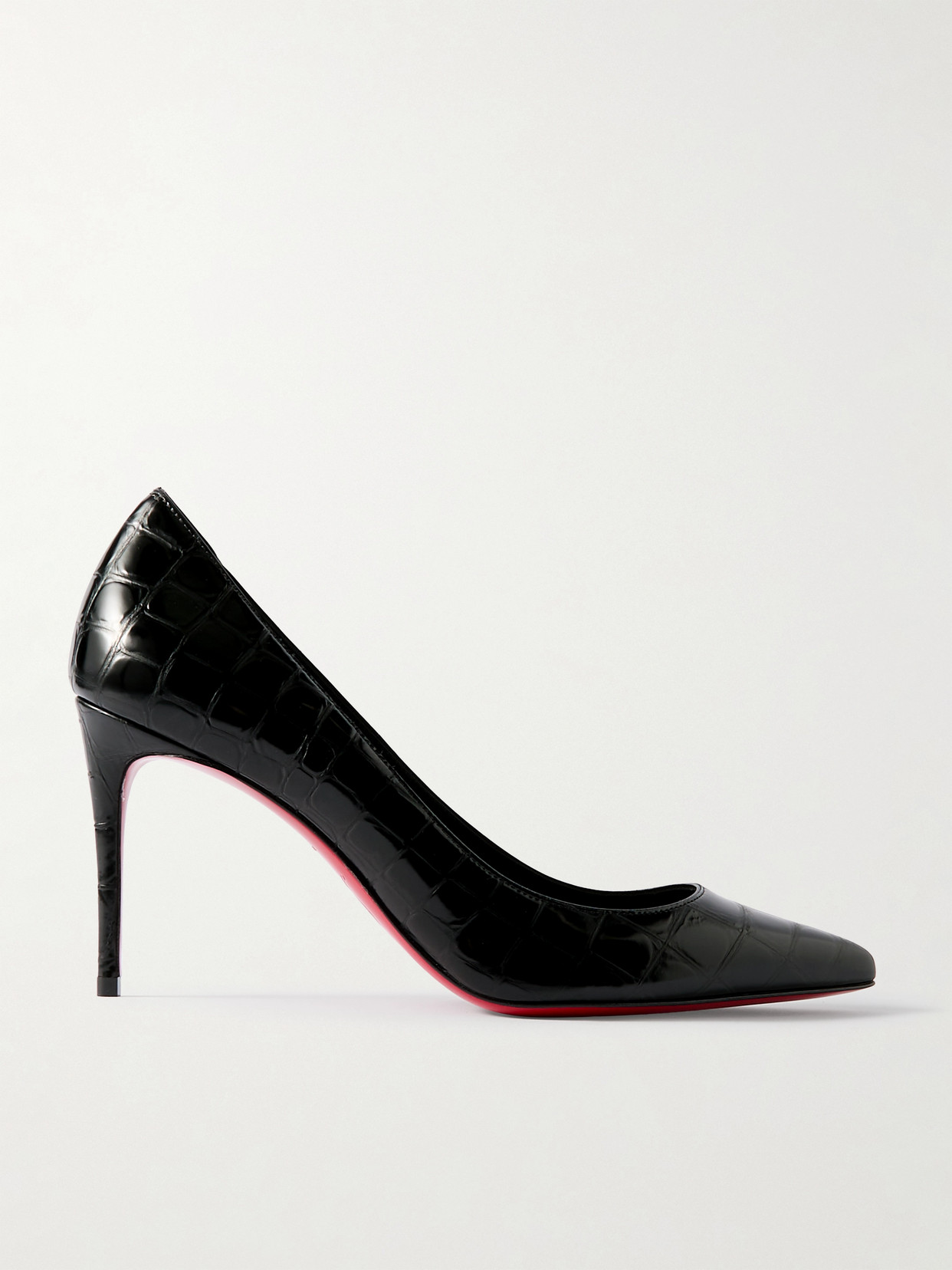 Christian Louboutin - Croc-effect Patent-leather Pumps - Black