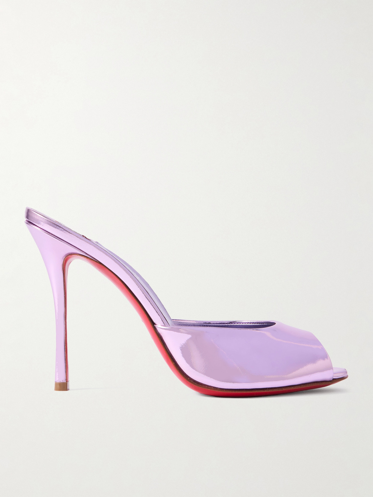 Christian Louboutin - Me Dolly 100 Metallic Patent-leather Mules - Purple
