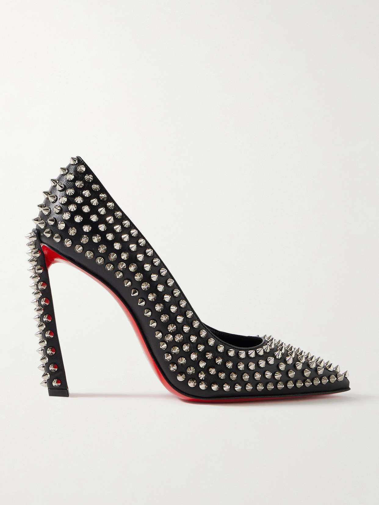 Christian Louboutin Condora Spikes 100mm Studded Leather Pumps In Black