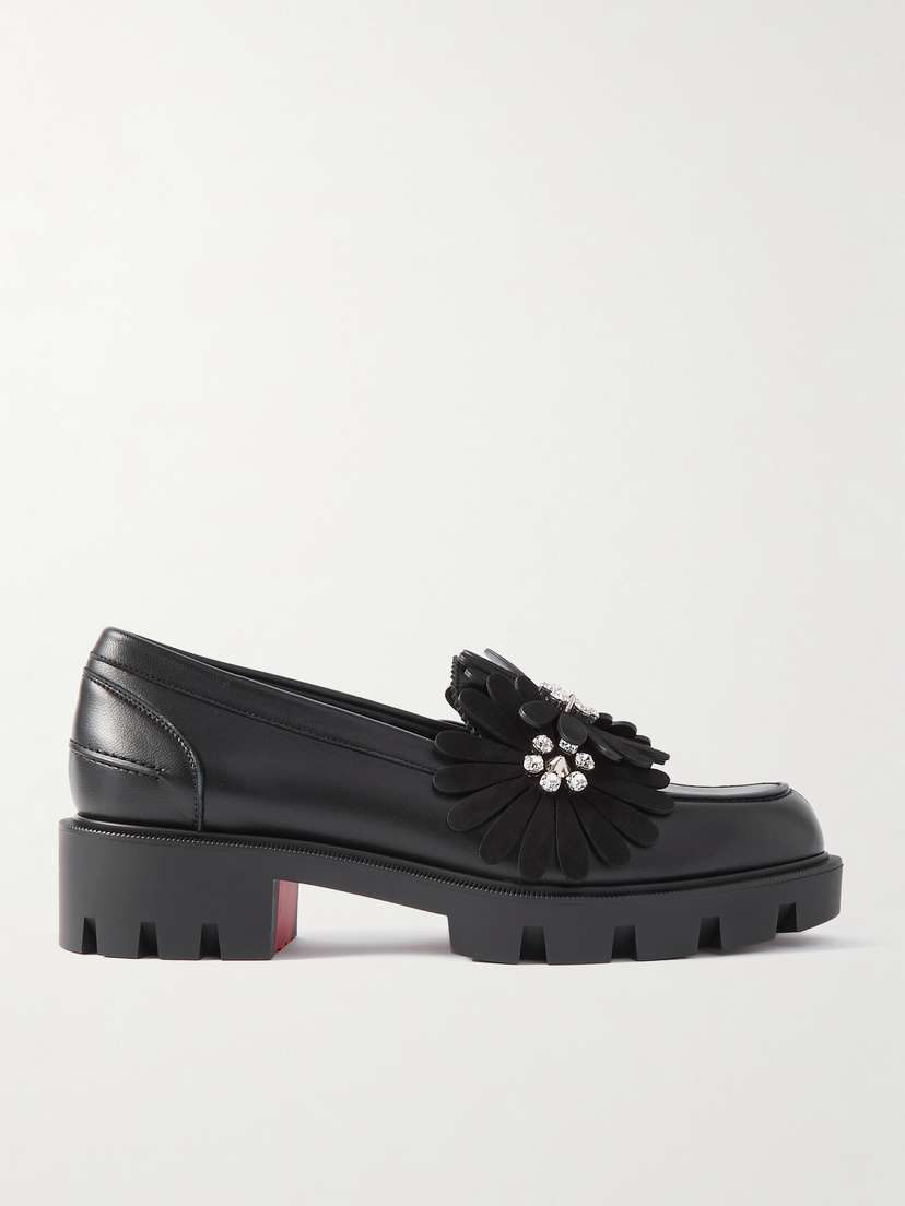 Christian Louboutin Flora Embellished Leather Loafers