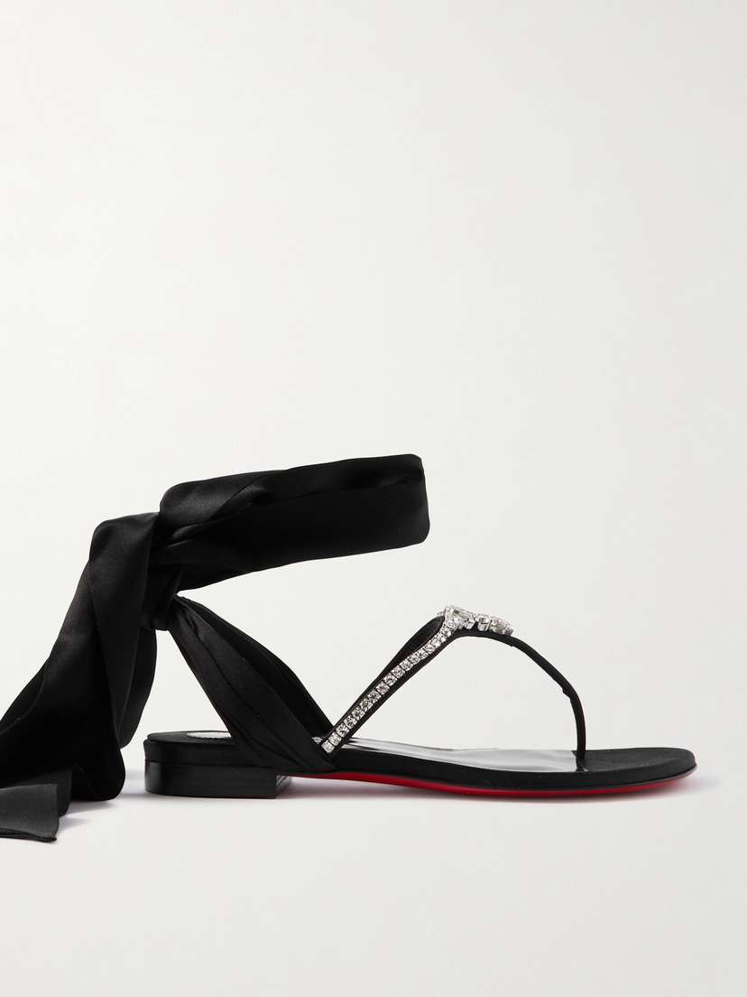 Christian Louboutin Just Queenie Embellished Satin Sandals