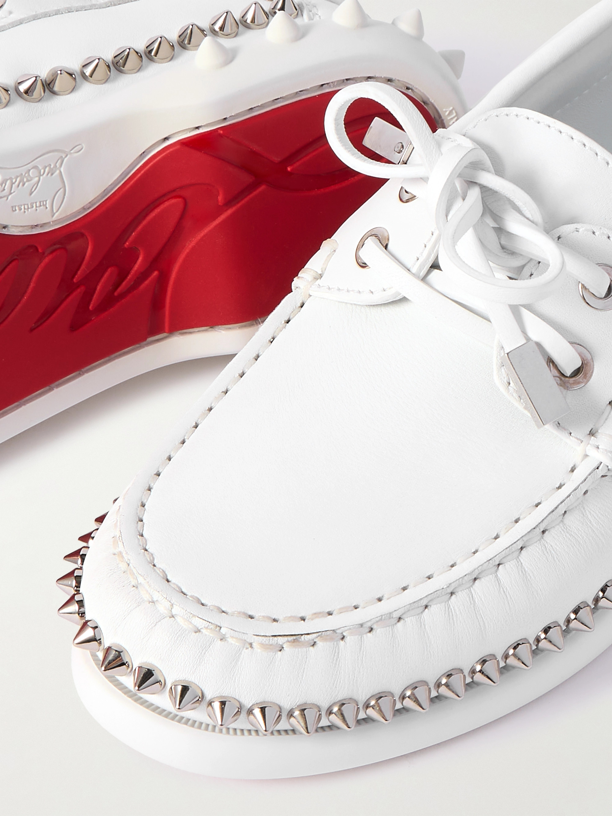 CHRISTIAN LOUBOUTIN Gerockel studded leather boat shoes