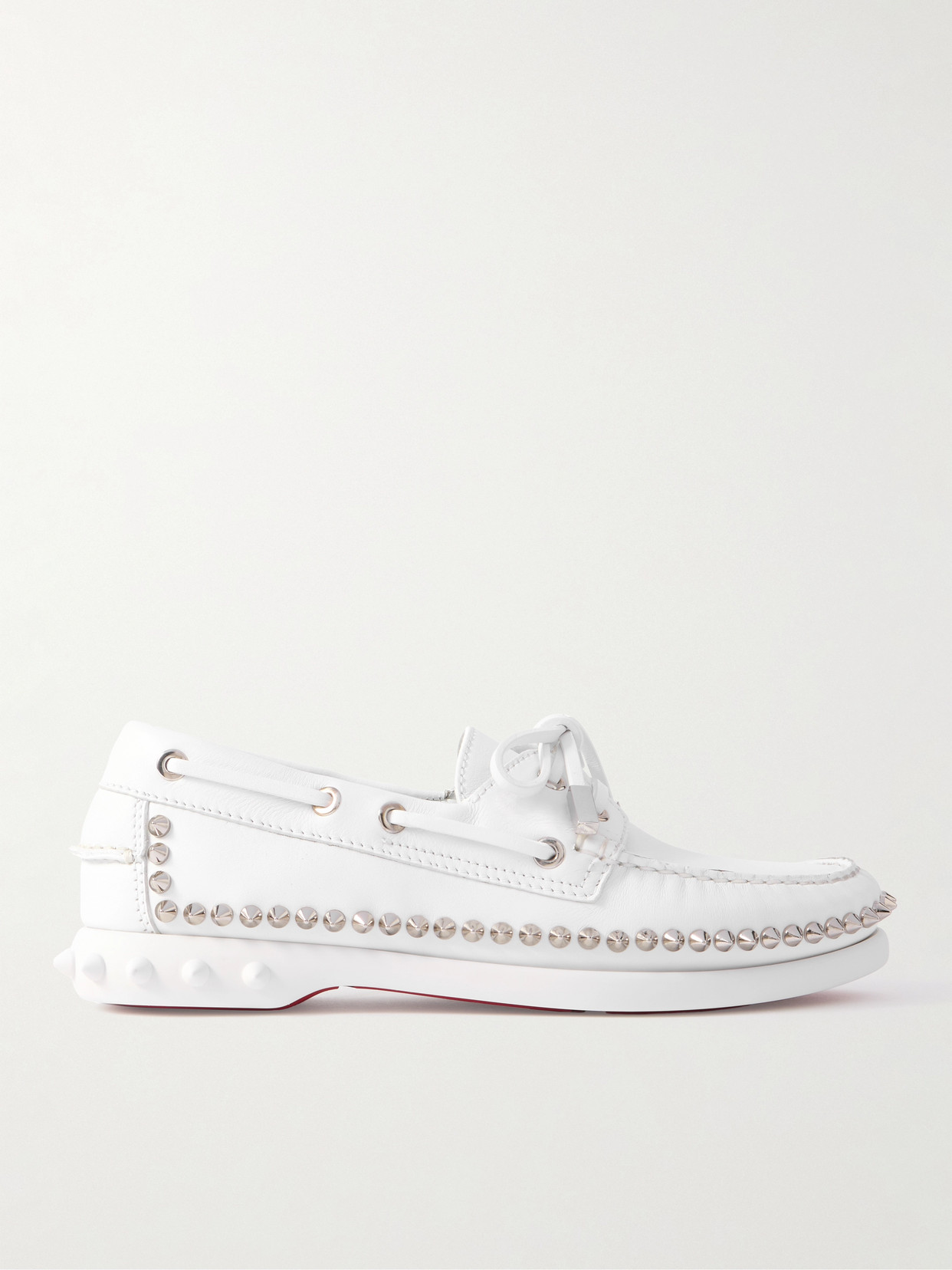 Christian Louboutin - Gerockel Studded Leather Loafers - White