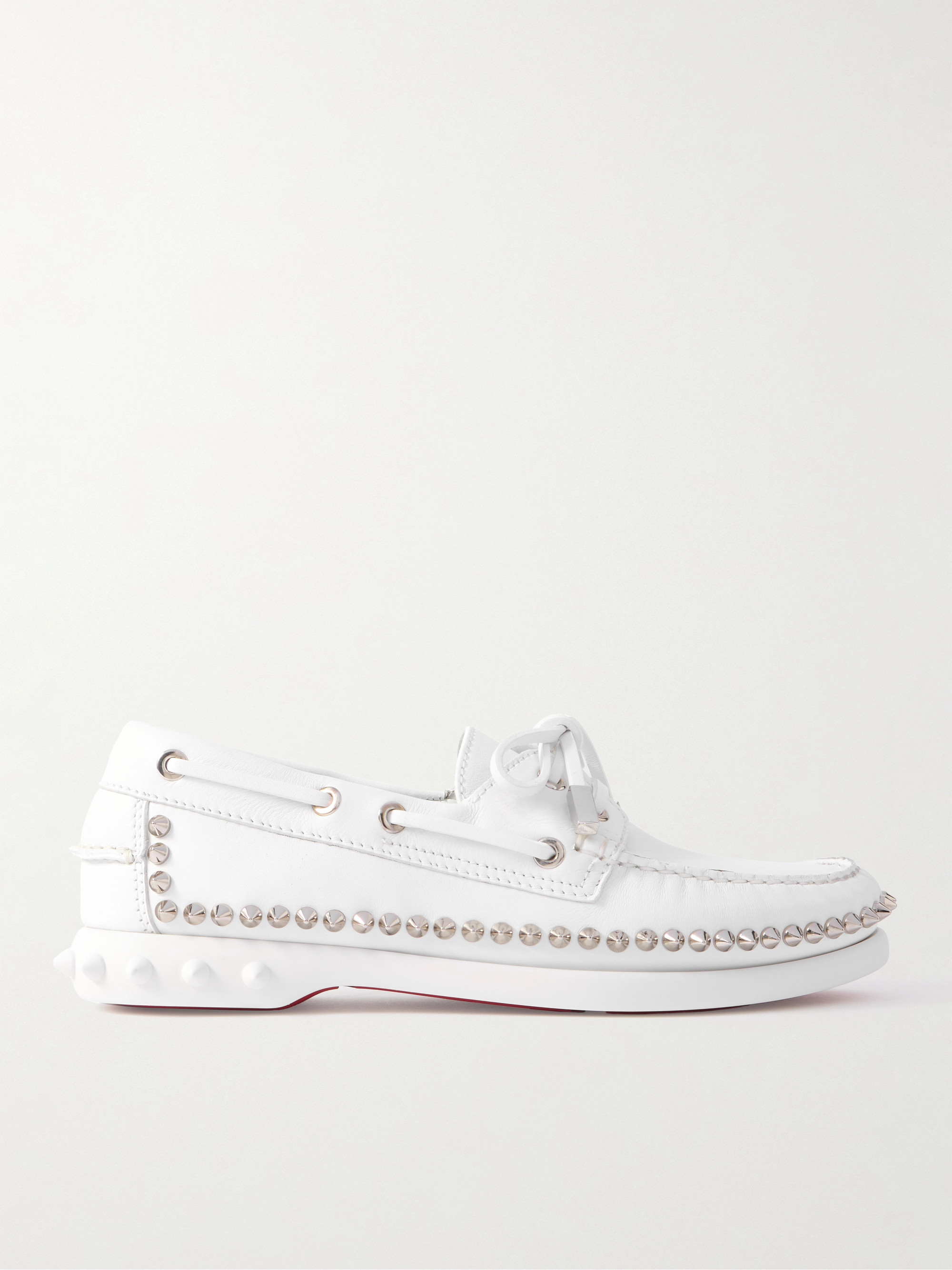 CHRISTIAN LOUBOUTIN Gerockel studded leather boat shoes
