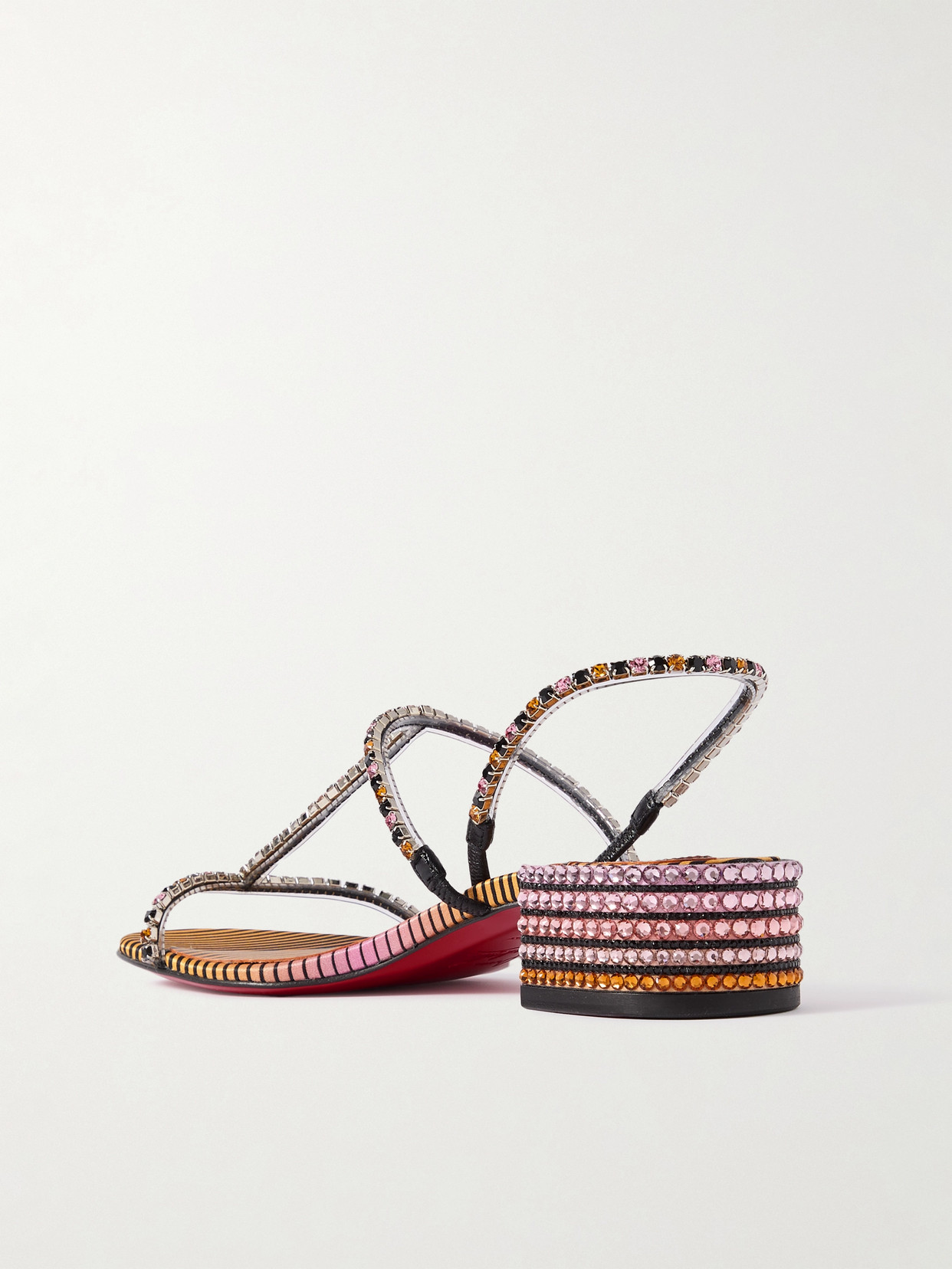 Christian Louboutin Queenie Crystal-embellished Pvc And Leather Sandals In Purple