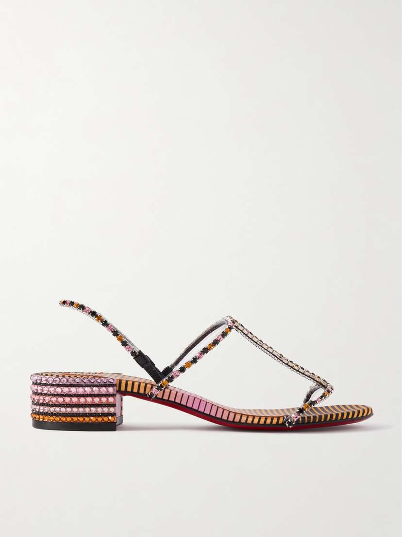 Christian Louboutin Queenie Crystal-embellished Pvc And Leather Sandals