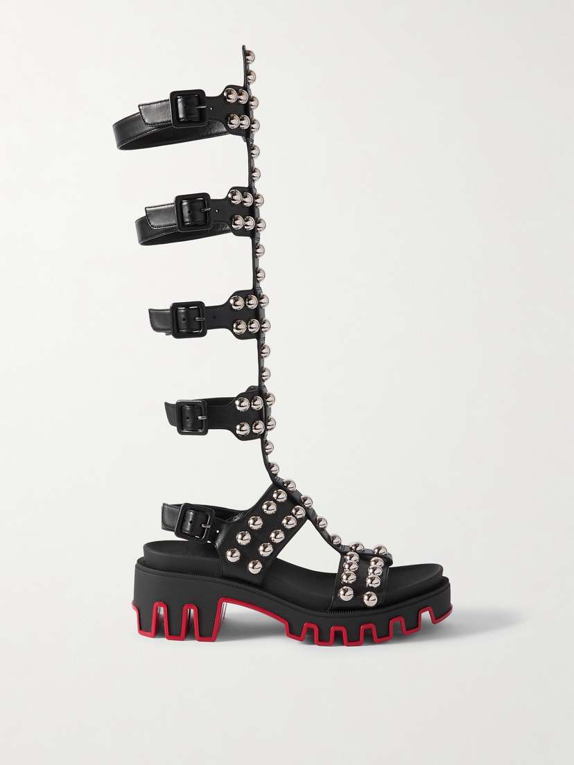 Christian Louboutin Gladiadune Studded Leather Sandals