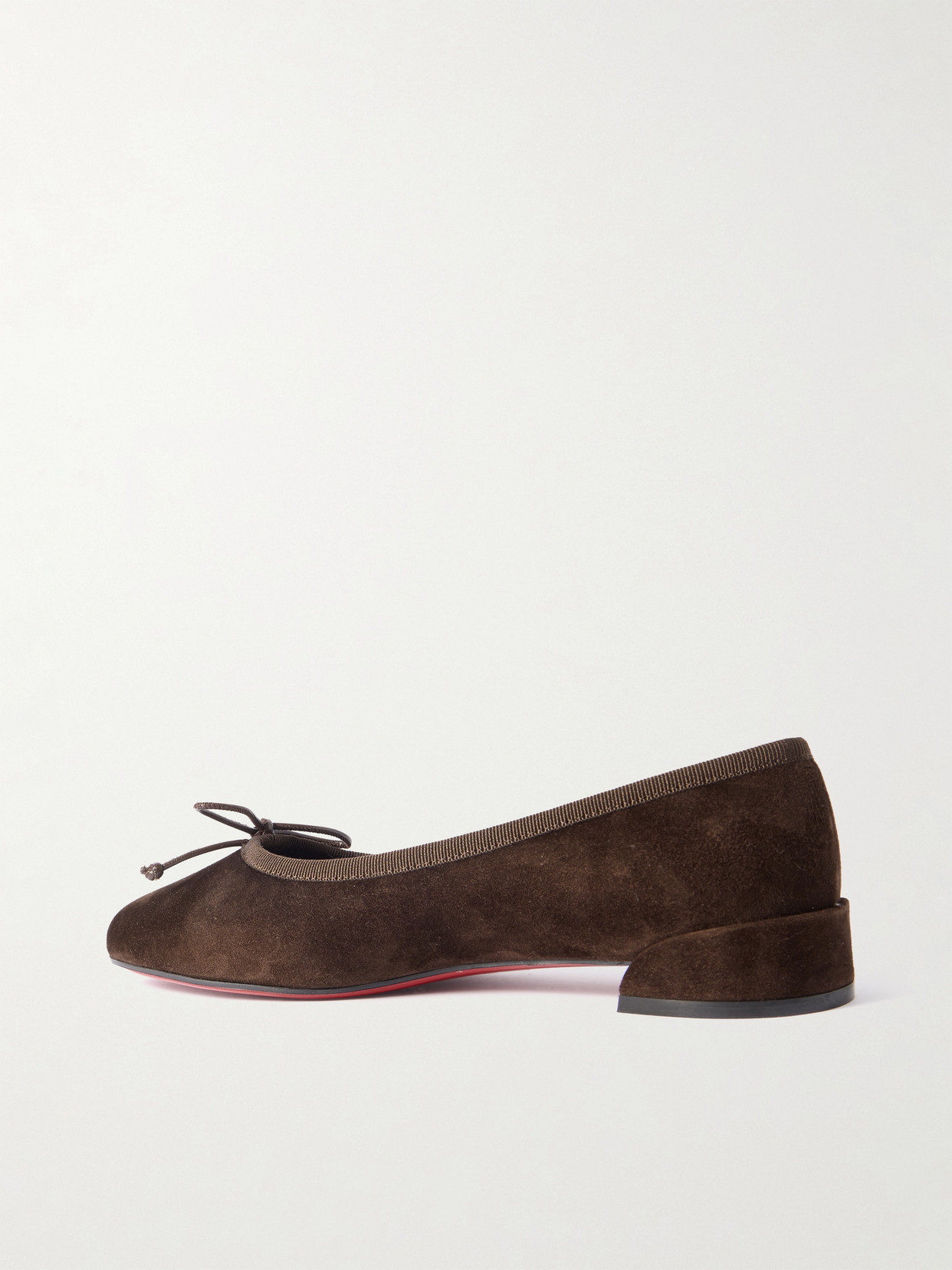 Christian Louboutin Sweetie Jane Suede Flats In Brown