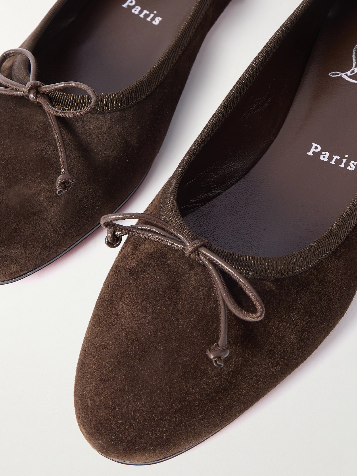 Christian Louboutin Sweetie Jane Suede Flats In Brown
