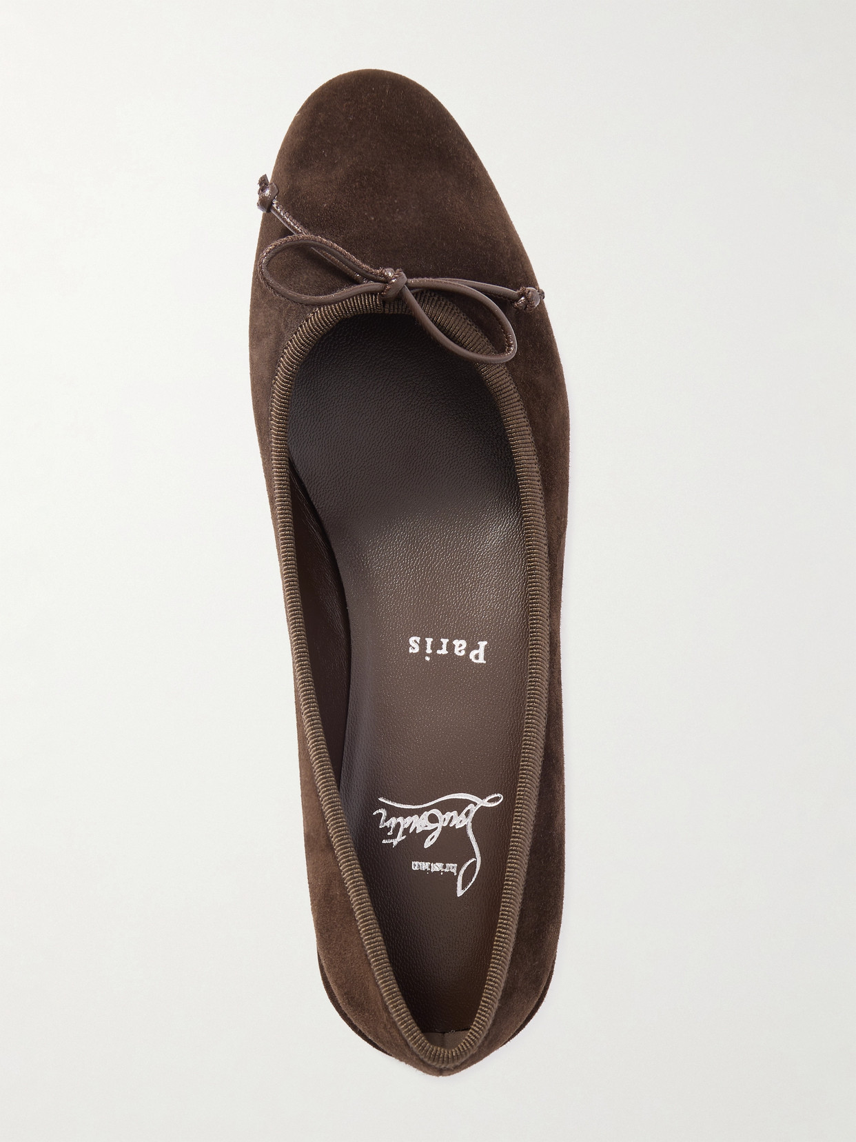 Christian Louboutin Sweetie Jane Suede Flats In Brown