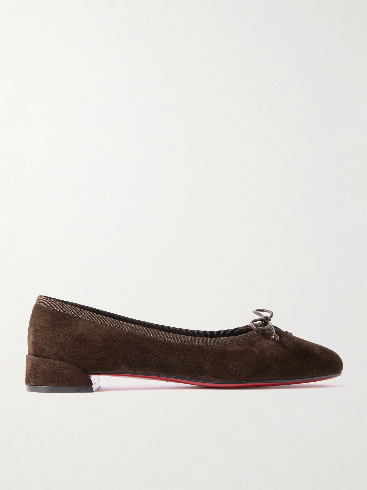 Christian Louboutin Sweetie Jane Suede Flats In Brown
