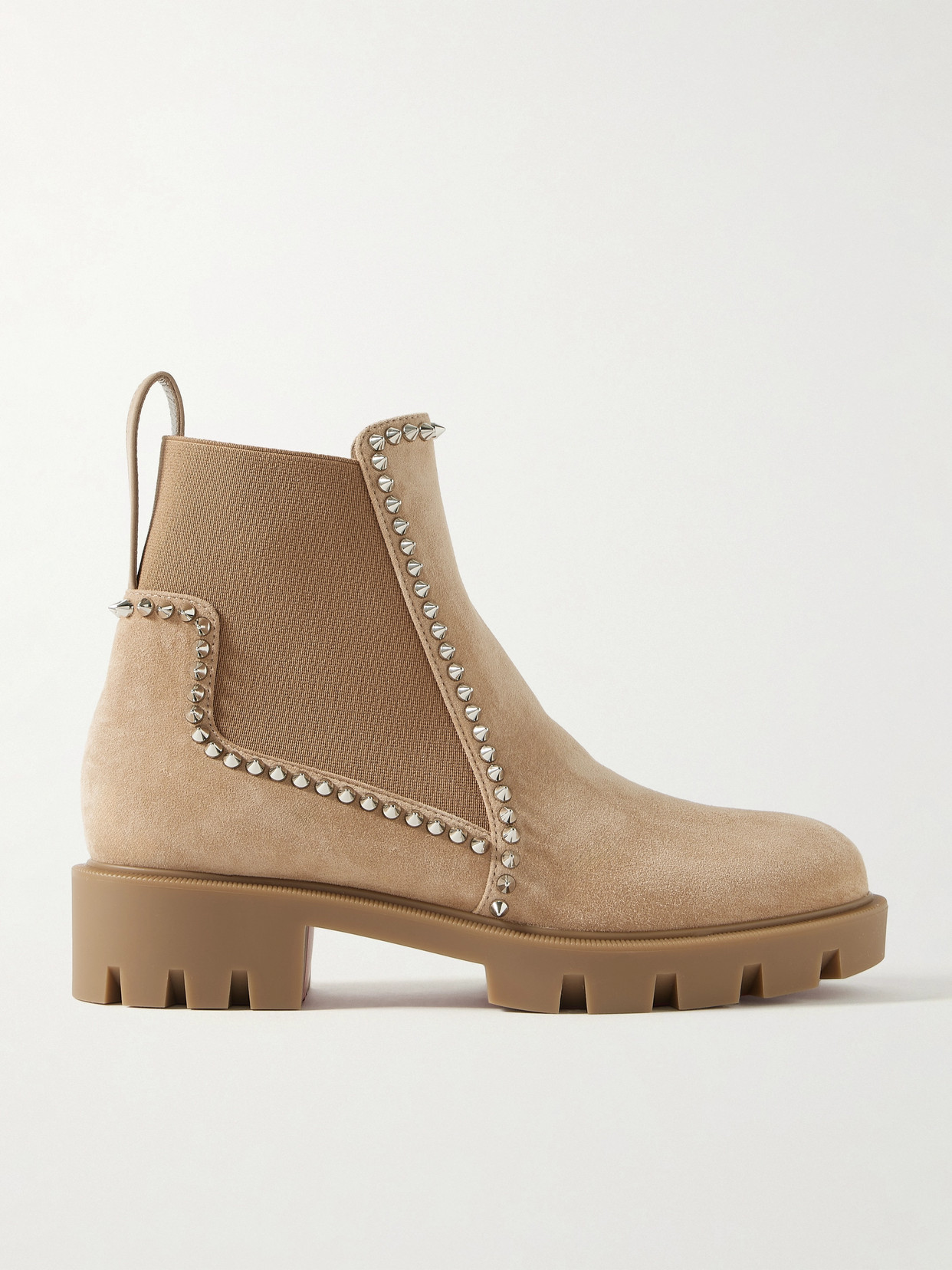 Christian Louboutin - Out Lina 40 Spiked Suede Chelsea Boots - Brown