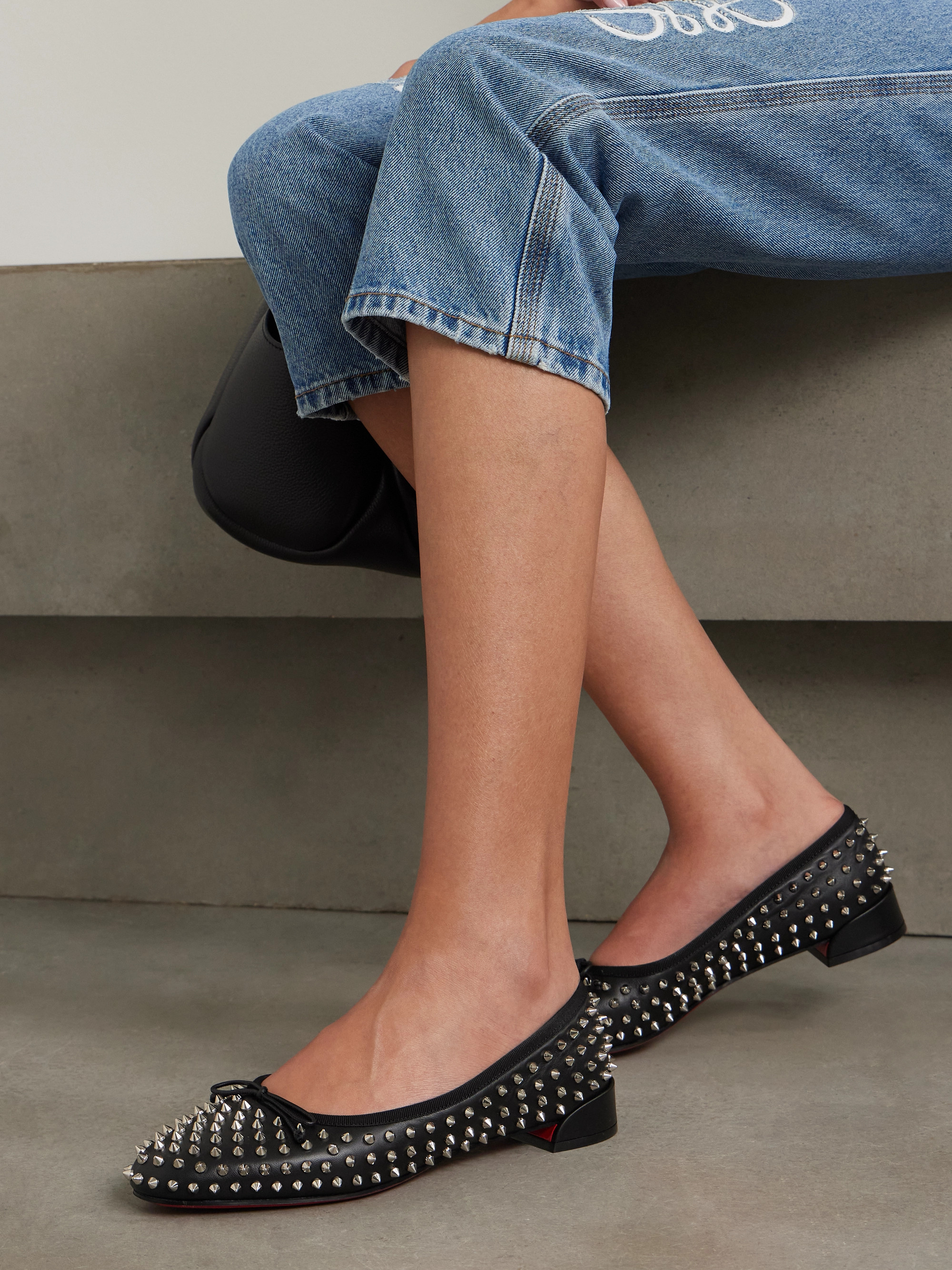 CHRISTIAN LOUBOUTIN Sweetie Jane studded leather ballet flats