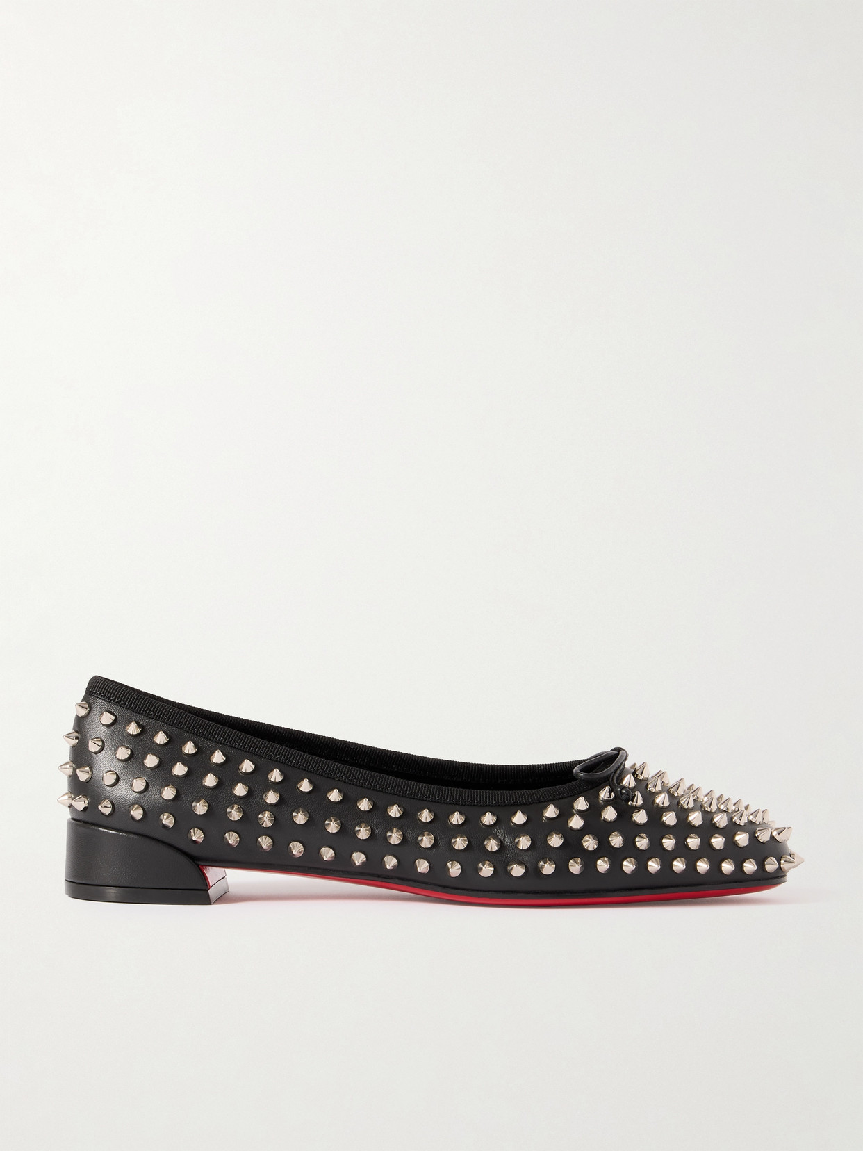 Christian Louboutin Sweetie Jane Studded Leather Ballet Flats In Black