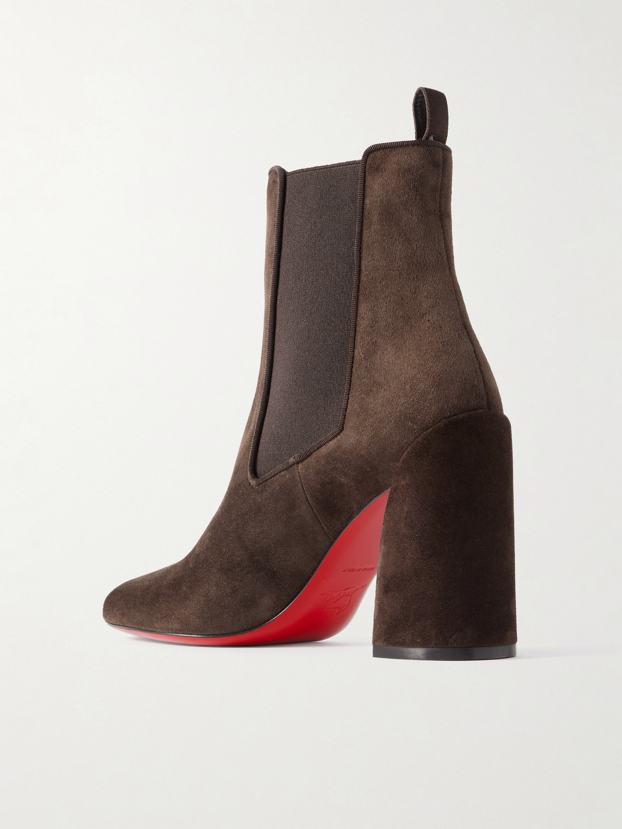 Christian Louboutin Turelastic 85 Suede Ankle Boots In Brown