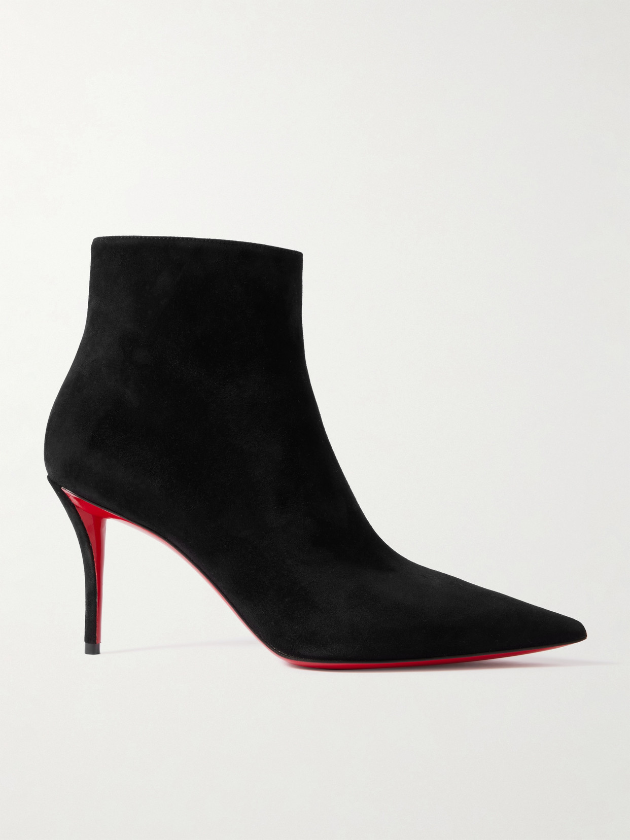 CHRISTIAN LOUBOUTIN SO APOSTROPHA 80 SUEDE ANKLE BOOTS 