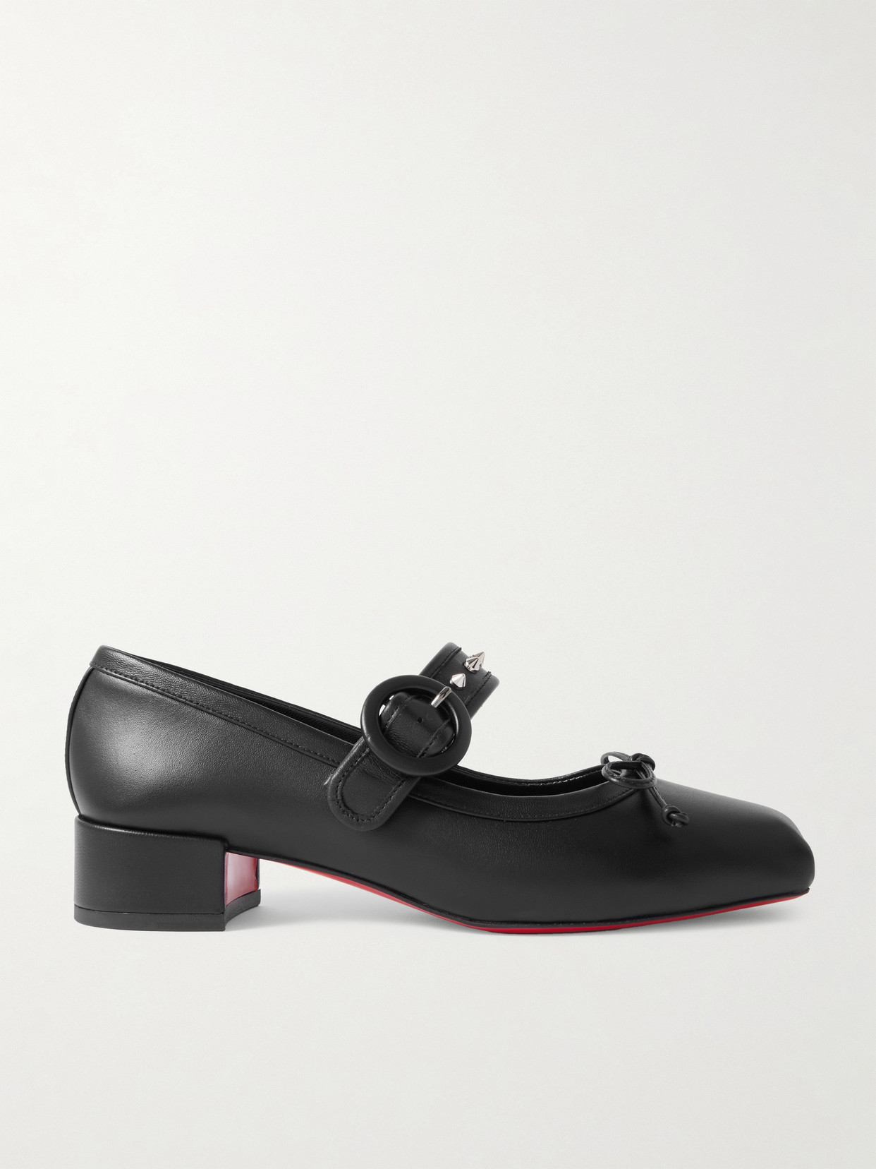 Christian Louboutin Mamastrapita Spikes 30 Leather Pump In Black