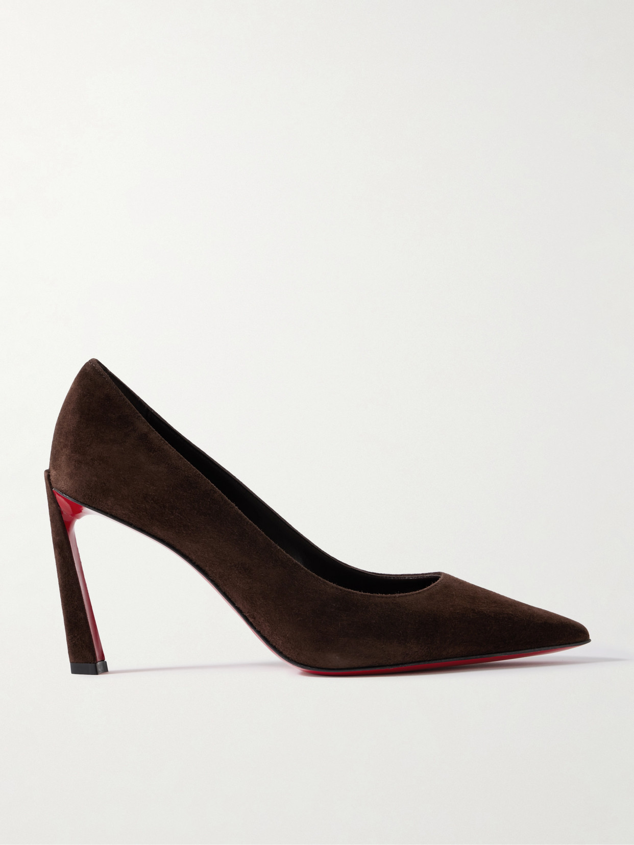 Christian Louboutin Condora Suede Red Sole Pumps In Brown