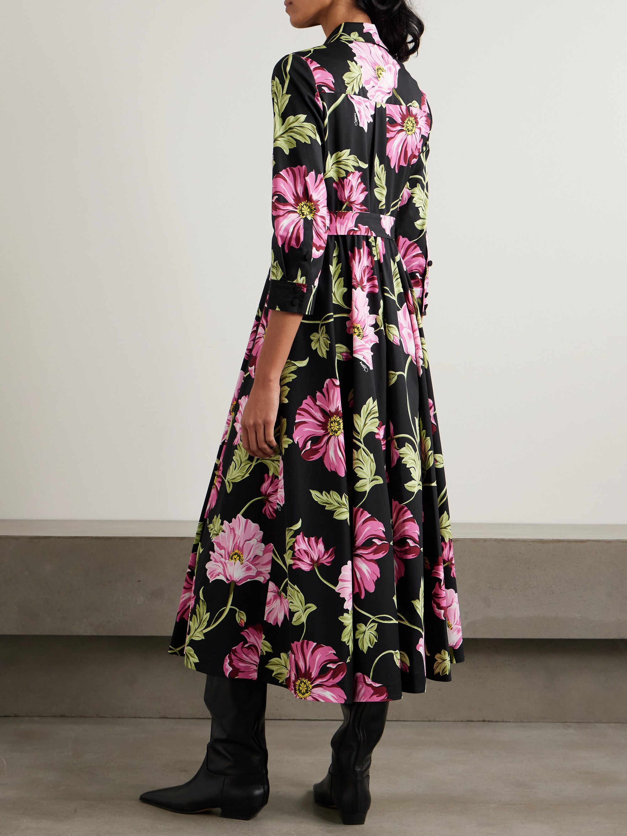 Diane von Furstenberg Blaine floral-print stretch-cotton poplin midi shirt dress thumbnail