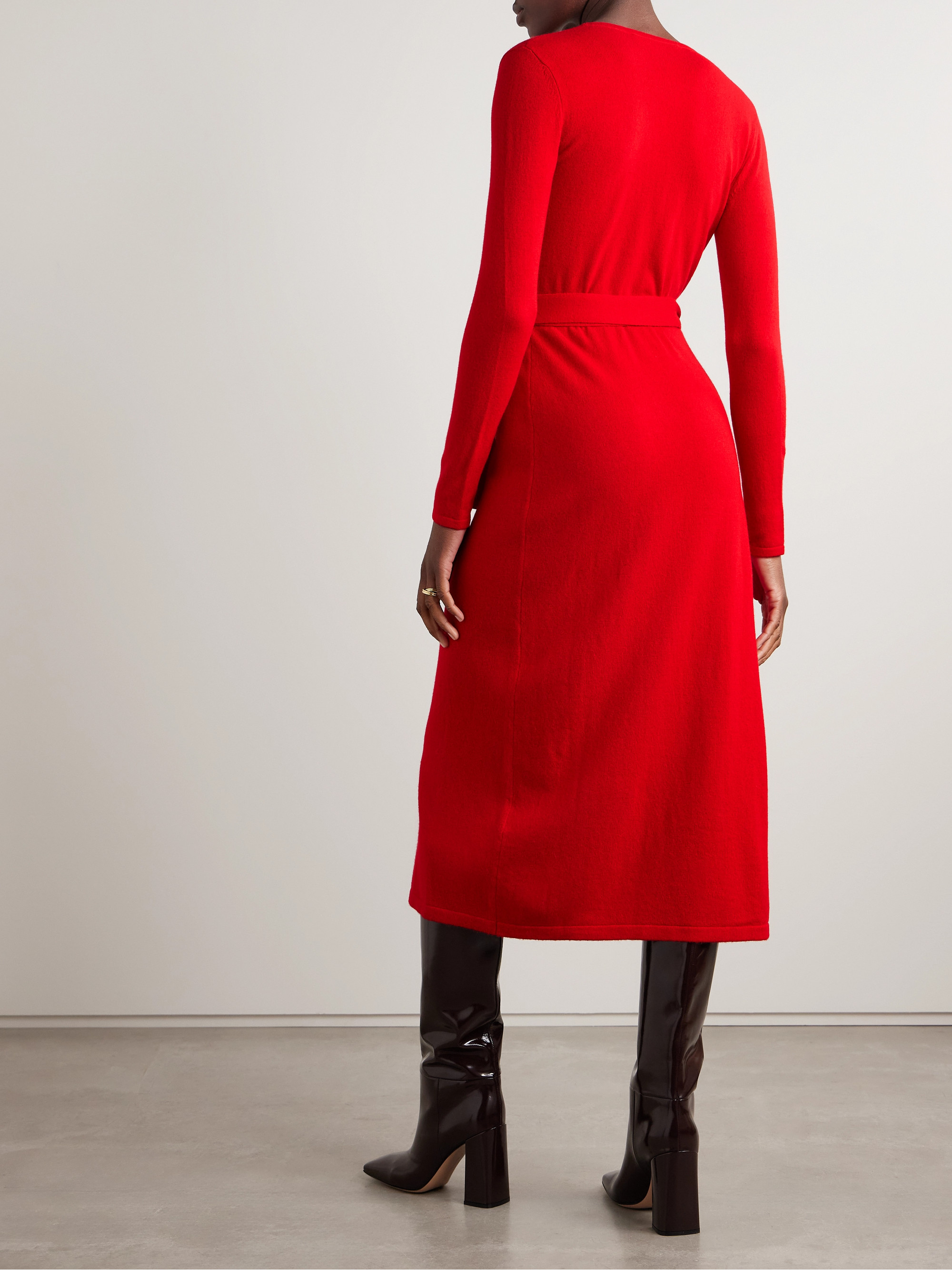 Diane von Furstenberg Astrid wool and cashmere-blend midi wrap dress