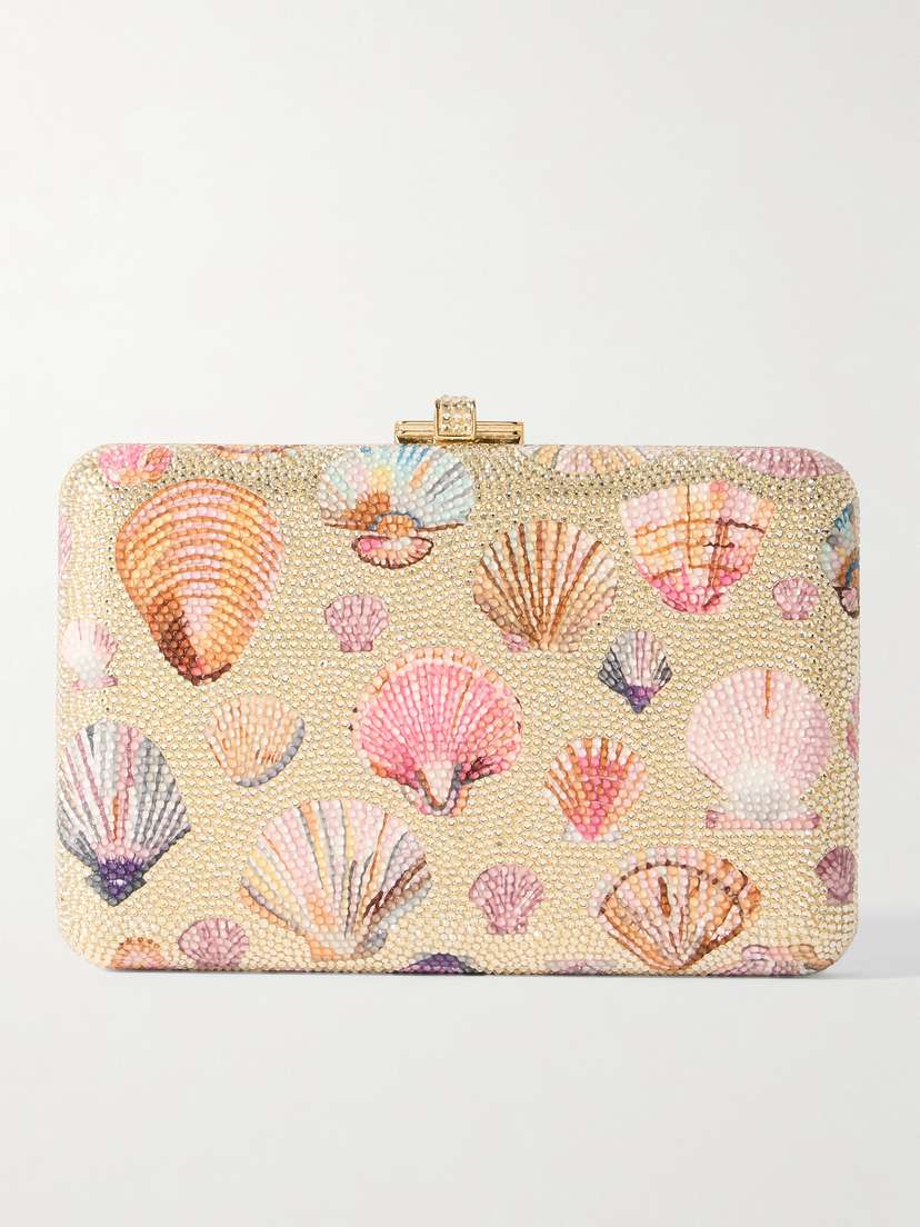 Judith Leiber Couture Beachcomber Crystal-embellished Printed Clutch