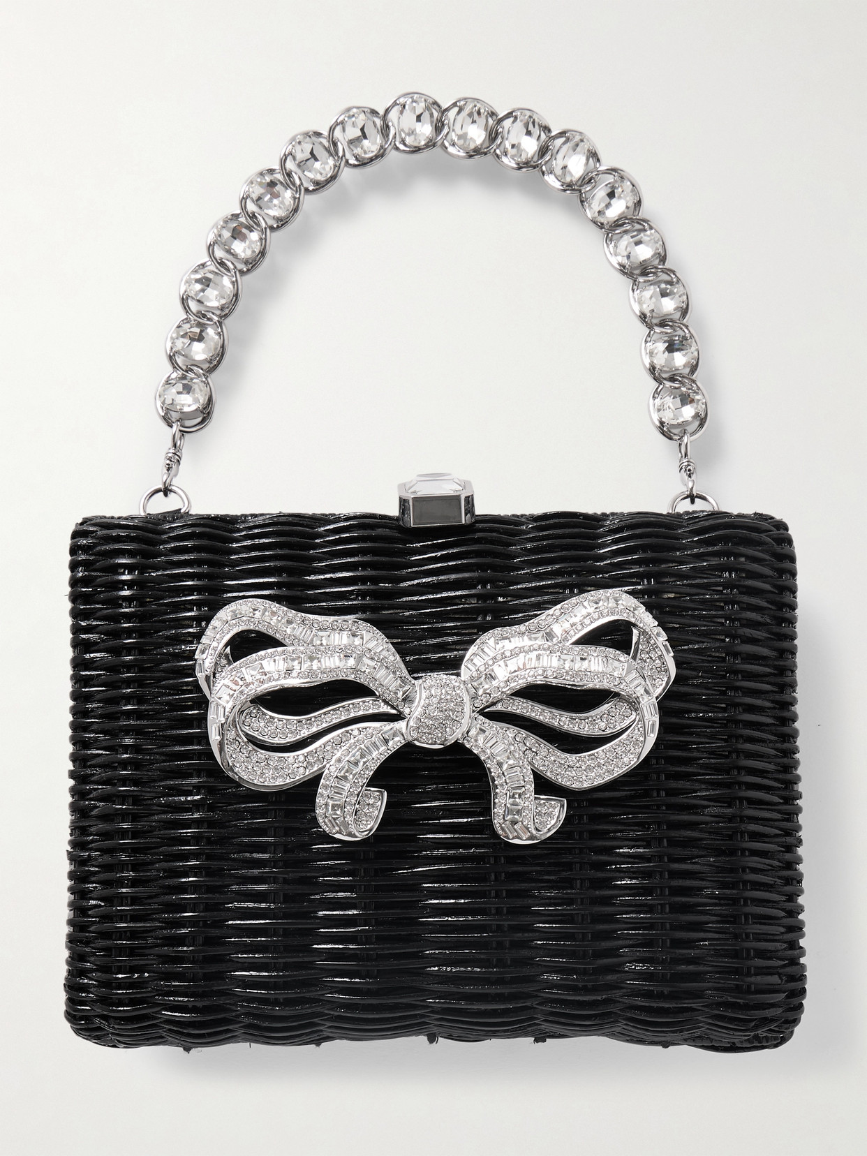 Black wicker clutch best sale