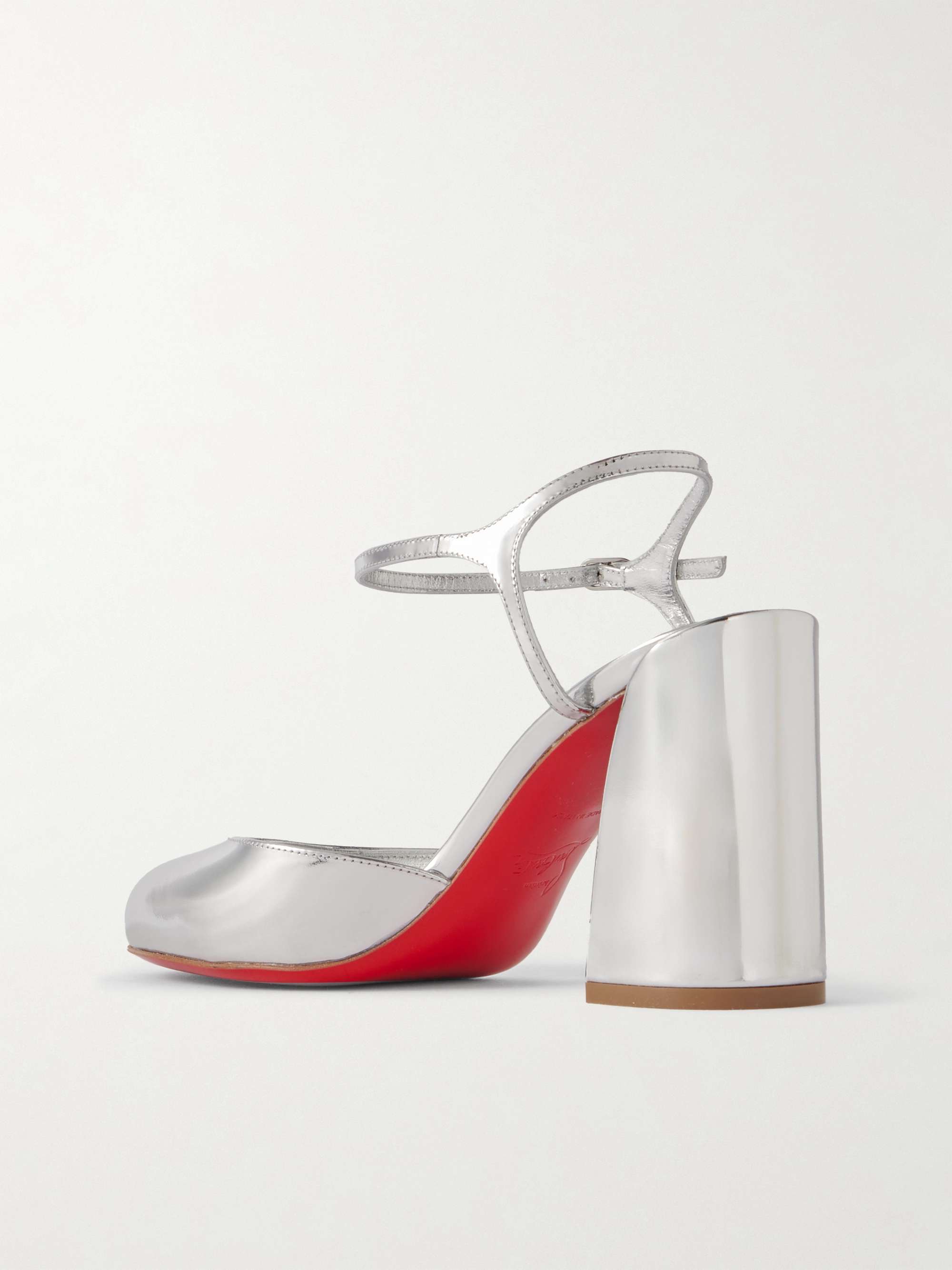 CHRISTIAN LOUBOUTIN Jane 85 metallic leather pumps | NET-A