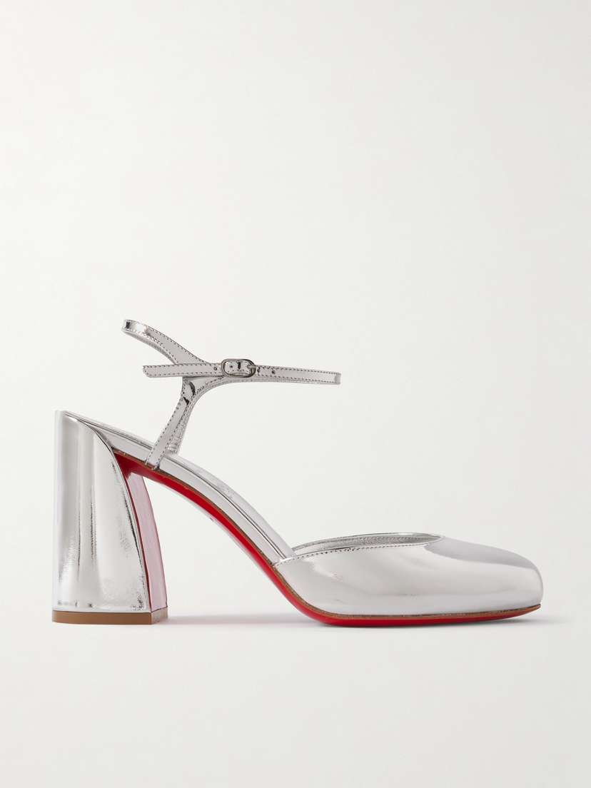 Christian Louboutin Jane 85 Metallic Leather Pumps
