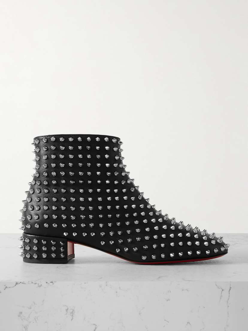 Christian Louboutin Spikeasy Studded Leather Ankle Boots