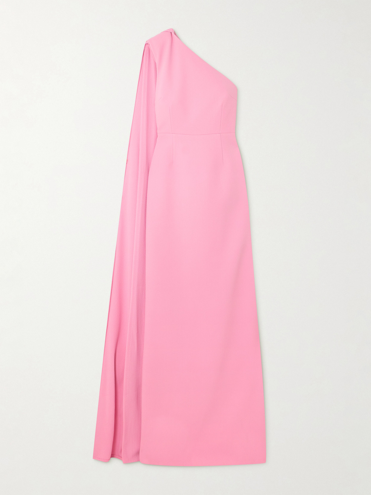 Rebecca Vallance Odetta One-shoulder Cape-effect Textured-crepe Gown In Pink